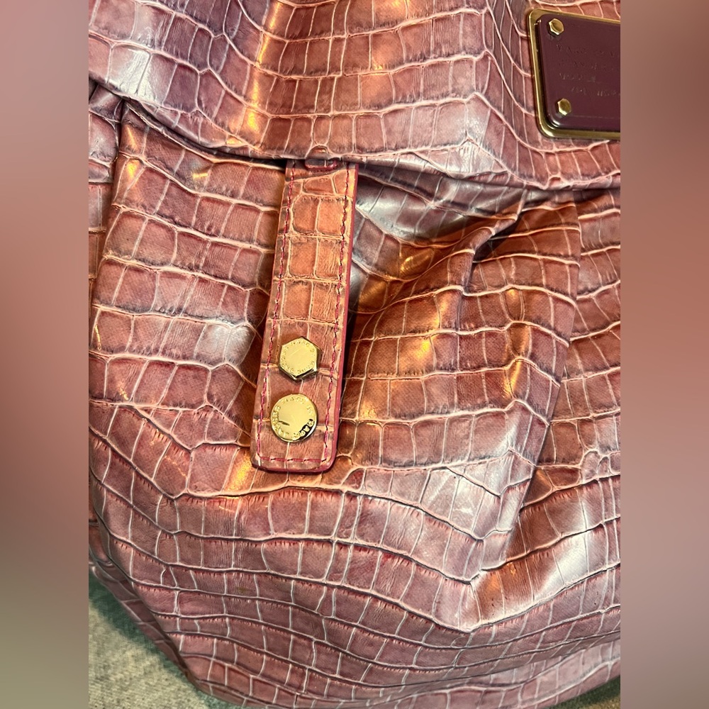 Marc By Marc Jacobs VINTAGE CrocEmbossed Purple Hobo/Sling Bag X-LARGE Crossbody - Picture 15 of 17
